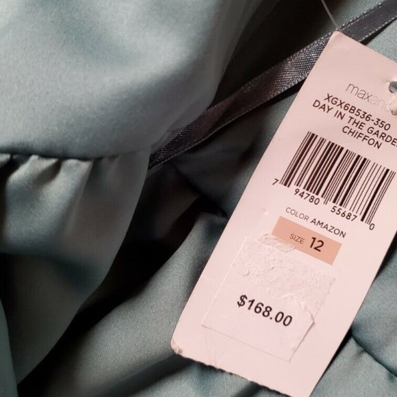 Max & Cleo Green Rosette Midi Dress – Size 12, Spaghetti Strap, NWT - Picture 7 of 9